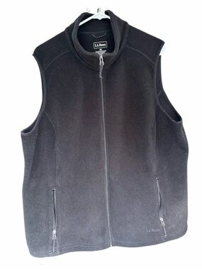 L.L. Bean Polartec Black Full Zip Fleece Vest Trail Model Plus Size 2X